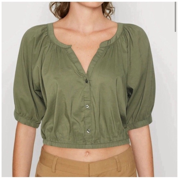 aerie Tops - AERIE Button Front Crop Top Size S